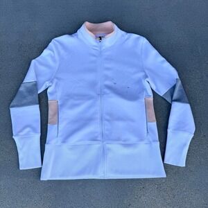 Footjoy White/Pink Size Small Track Jacket Full Zip Women